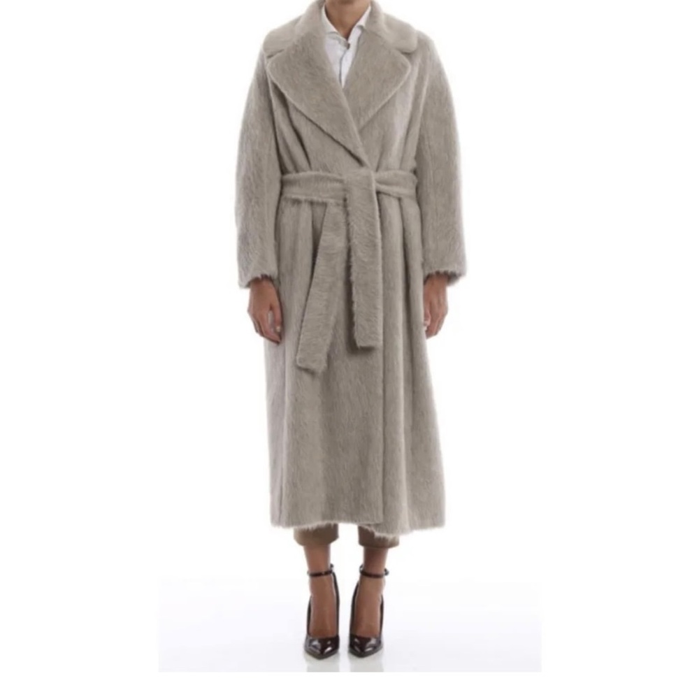 Max mara mohair/alpaca long coat with belt - Picture 6 of 7
